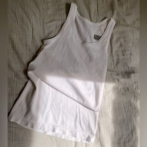 Athleta long white ribbed racerback tank